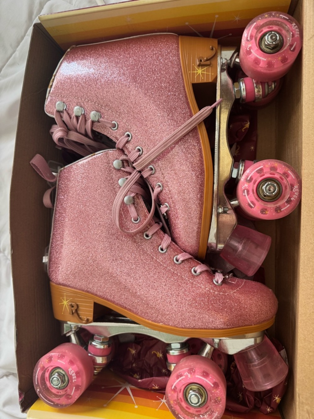 Glitter Pink Women's Roller Skates - Fashion High-Top